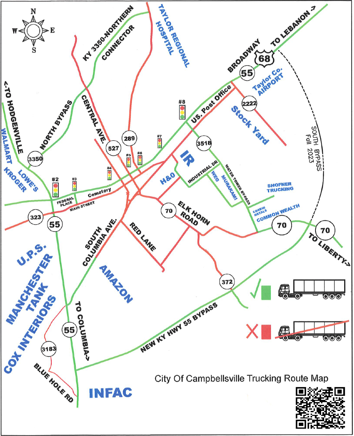 Campbellsville Trucking Route Map City of Campbellsville